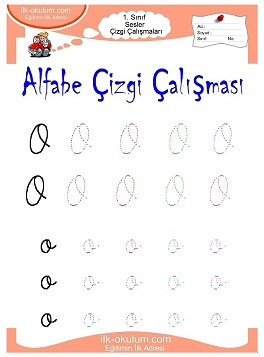 Çocuklar İçin Sesler Çizgi Çalışmaları Çalışma Sayfaları 